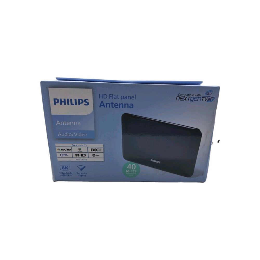 Philips HD Flat Panel Antenna - 40 Mile Rating - NextGenTV Compatible
